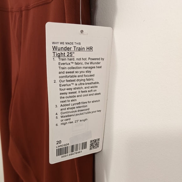 Lululemon Wunder Train High Rise Tight 25" Date Brown 20 NWT - Picture 15 of 16
